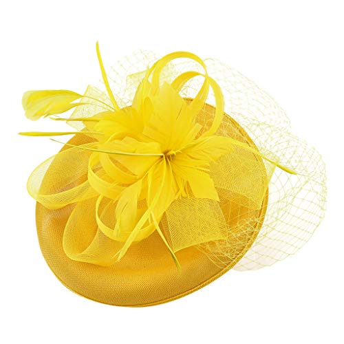 Halterung Frauengurt Headband Party hat Flower Accessories eleganter Haarhut-Haarreif Haarband Schwarz (Yellow, One Size) von aaSccex
