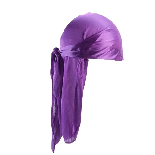 Herren- und Damen-Seiden-Kopftuch mit langem Schwanz Fahrrad Stirnband (Purple, One Size) von aaSccex