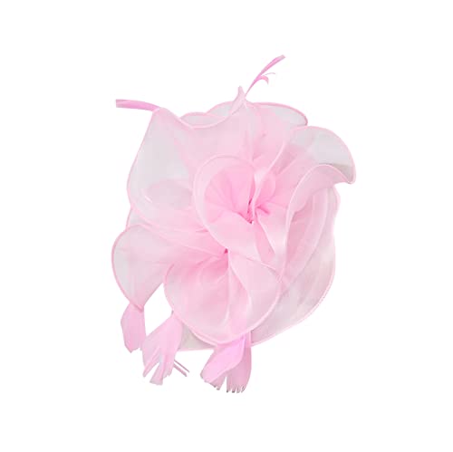 Hut für Frauen, Hochzeit, Cocktail, Mesh, Federn, Haarspange, Teeparty-Stirnband Tennis Griffband Antirutsch (Pink, One Size) von aaSccex