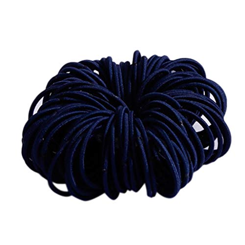 Mädchen 100 Stück 3 cm Nylon-Nylon-Haarklebeband Haarseil-Farbschmuck Stirnband Herren (Navy, One Size) von aaSccex