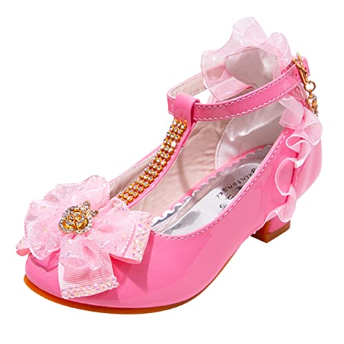 Mädchen Kinderschuhe Blumen Einzelschuhe Glänzender Diamant Netzgarn Schleife Prinzessin Schuhe Süß und Elegant Kinder Stöckelschuhe Tanzschuhe Abendschuhe Performance Kleid Schuhe von aaSccex