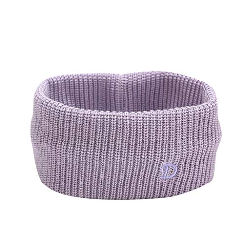 Männer und Frauen D Brief elastischer gestrickter Kopf Brustband sweet Girls Sport Haarband Ohrenwärmer Damen (Purple, One size) von aaSccex