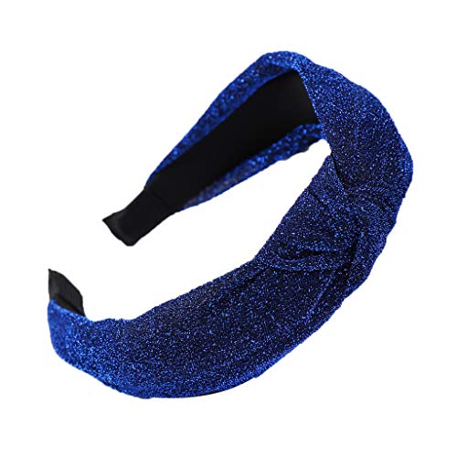 Modebogenknoten Frauen helle Seide Kopfhoop einfache Süße Mädchen Haarreif Laufen Winter Damen (Blue, One Size) von aaSccex