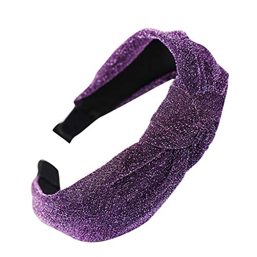 Modebogenknoten Frauen helle Seide Kopfhoop einfache Süße Mädchen Haarreif Laufen Winter Damen (Purple, One Size) von aaSccex