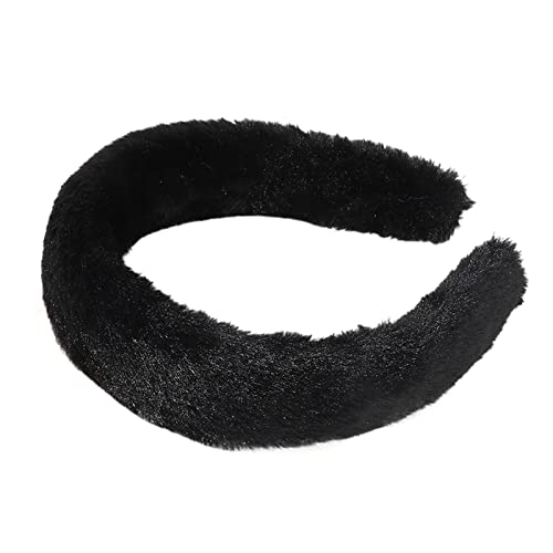 Plüsch-Haarband-Stirnband Geknotetes Stirnband-Haar-Accessoires-Wasch-Stirnband Kopfbedeckung Damen Joggen (Black, One Size) von aaSccex