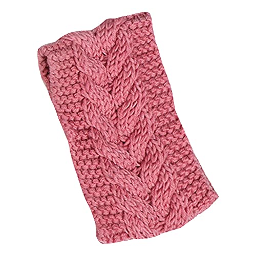 Solide Strickwolle, leeres Oberteil, Pullover, Hut, Haarband, Herbst und Winter, warmes europäisches und temperamentvolles Haarband, Kopfschmuck Laufstirnband Damen Winter (Pink, One Size) von aaSccex