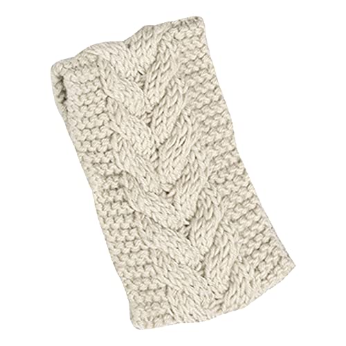 Solide Strickwolle, leeres Oberteil, Pullover, Hut, Haarband, Herbst und Winter, warmes europäisches und temperamentvolles Haarband, Kopfschmuck Laufstirnband Damen Winter (White, One Size) von aaSccex