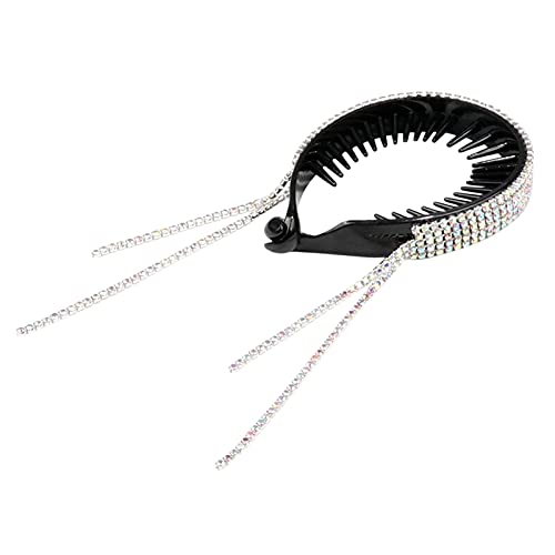 Strass Haare eleganter Artefakt Kopfbedeckung Kopf Quasselhaare Fahrrad Stirnband Unter Helm (D, One Size) von aaSccex