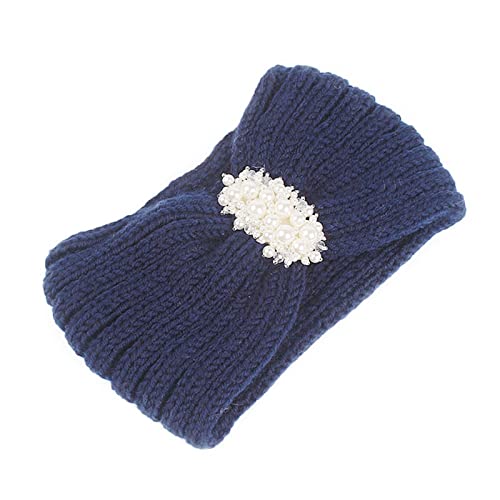 Strickstirnband Handarbeit Warm halten Haarband Laufen Herren (Navy, One Size) von aaSccex