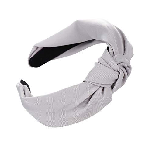 Süße Mode Einfache Knoten Haarband Mädchen Frauen Haar Stirnband Haarband Schleife Stirnband Stirnband Winter Herren (Grey, One Size) von aaSccex