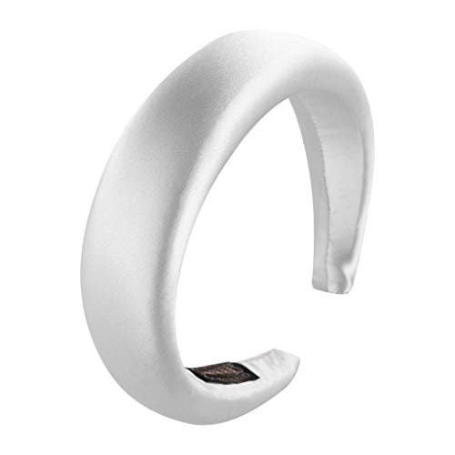 Süßes modisches Haarband Hoop Stirnband Schwamm Haar Frauen Satin Mädchen Stirnband Fußball Tennis (White, One Size) von aaSccex