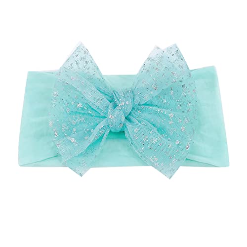 Super Stretch weiches Knoten Baby Girl Haarbänder mit Haarbögen Headbend für Neugeborene Baby Girls Kleinkinder Kinder Stirnband Yoga (Mint Green, One Size) von aaSccex