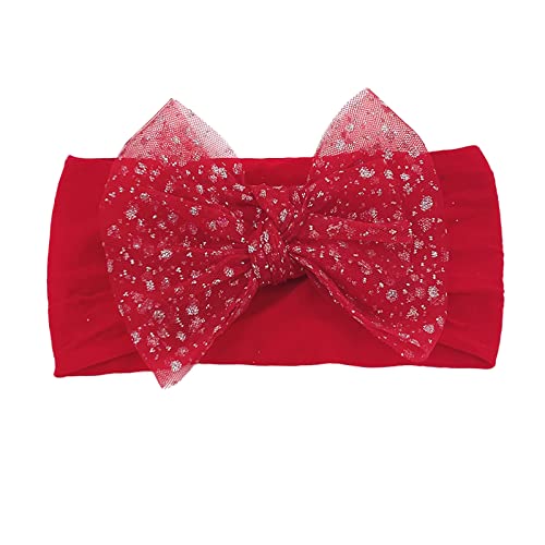 Super Stretch weiches Knoten Baby Girl Haarbänder mit Haarbögen Headbend für Neugeborene Baby Girls Kleinkinder Kinder Stirnband Yoga (Red, One Size) von aaSccex