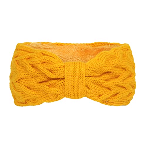 Warme Winter-Stirnbänder für Frauen Zopfmuster Turban Ohrwärmer Stirnband Geschenke 1Pack Haarband Für Jungs (Yellow, One Size) von aaSccex