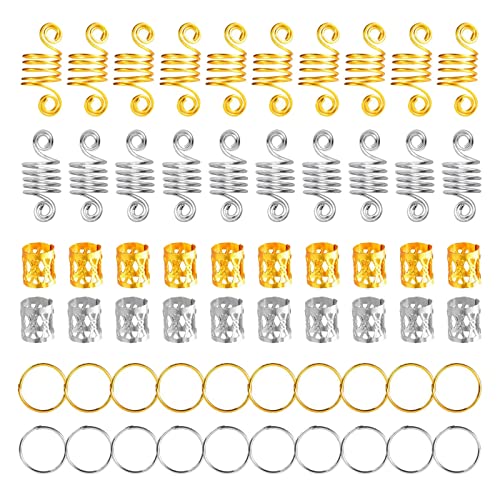 Zubehör Extension Pack Hair Ring Hair 60 Dirty Set Ring Braid Dekoratives Accessoire Stirnbänder Damen Set (Gold and silver, One Size) von aaSccex