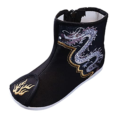 aaSccex Mädchen und Jungen Stiefel Stickerei Blumendruck chinesischen Stil Jungen Schuhe Performance Kleid Schuhe Einfaches Design Winterschuhe Winterstiefel Flache Schuhe Komfort für die täglichen von aaSccex