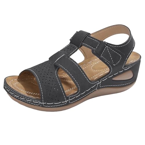 aaSccex Schwarze Keilsandalen für Damen, geschlossene Zehensandalen für Damen, breite Passform, römische Sandalen, Damengröße, Sommer-Slipper, Freizeitschuhe, Damenpantoffeln, Hausschuhe, Hausschuhe aaSccex Schwarze Keilsandalen für Damen, geschlossene Zehensandalen für Damen, breite Passform, römische Sandalen, Damengröße, Sommer-Slipper, Freizeitschuhe, Damenpantoffeln, Hausschuhe, Hausschuhe von aaSccex