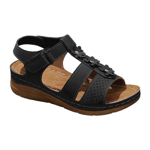 aaSccex Schwarze Keilsandalen für Damen, geschlossene Zehensandalen für Damen, breite Passform, römische Sandalen, Damengröße, Sommer-Slipper, Freizeitschuhe, Damenpantoffeln, Hausschuhe, Hausschuhe aaSccex Schwarze Keilsandalen für Damen, geschlossene Zehensandalen für Damen, breite Passform, römische Sandalen, Damengröße, Sommer-Slipper, Freizeitschuhe, Damenpantoffeln, Hausschuhe, Hausschuhe von aaSccex