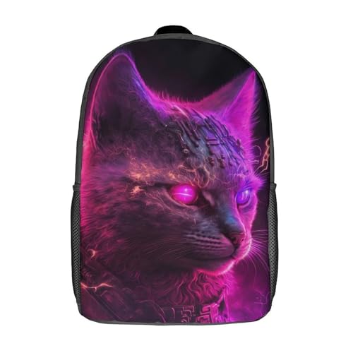 Punk Human Cat3 Kinder-Büchertasche, 3D-Druck, Schultasche für Jungen und Mädchen, cooler Rucksack, lässiger Rucksack für Schüler, 17 Zoll von aaaaab