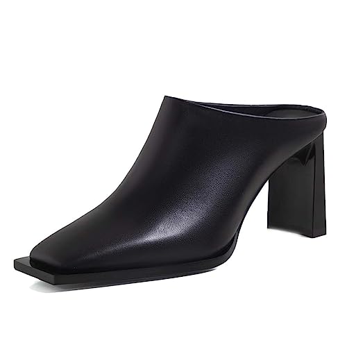 aanieshoeya Mules Damen Elegant Sandalen Leder Comfort Pantoletten Women High Heels Absatz Sommer Schwarz 40CN 39EU 25cm aanieshoeya Mules Damen Elegant Sandalen Leder Comfort Pantoletten Women High Heels Absatz Sommer Schwarz 40CN 39EU 25cm von aanieshoeya