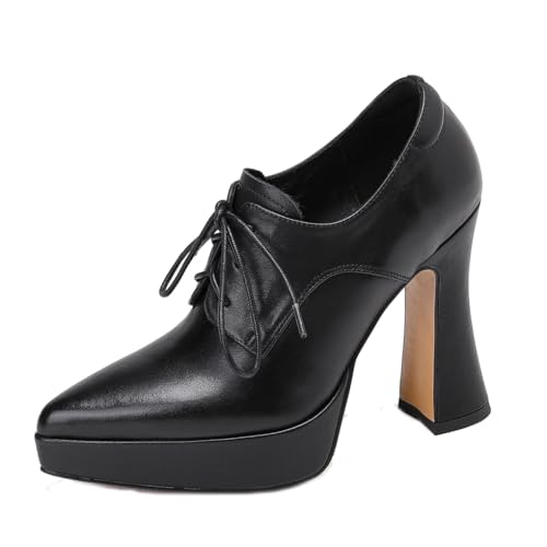 aanieshoeya Pumps Damen Elegant Leder Derbys Comfort Derbys Modern Blockabsatz Absatz High Heels Plateau Women Schwarz 38CN 37.5EU 24cm aanieshoeya Pumps Damen Elegant Leder Derbys Comfort Derbys Modern Blockabsatz Absatz High Heels Plateau Women Schwarz 38CN 37.5EU 24cm von aanieshoeya