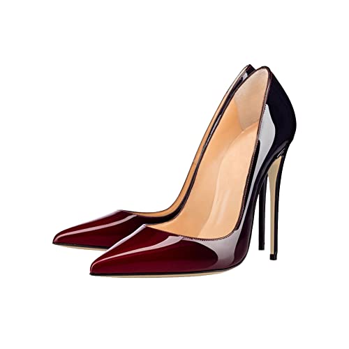 aanieshoeya Pumps Damen Lack Comfort Elegant Schuhe High Heels Absatz Frühling Sommer Weinrot Schwarz 38EU aanieshoeya Pumps Damen Lack Comfort Elegant Schuhe High Heels Absatz Frühling Sommer Weinrot Schwarz 38EU von aanieshoeya