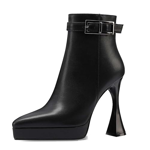 aanieshoeya Stiefeletten Damen Leder Elegant Ankle Boots Women Kurzschaft Stiefel High Heels Blockabsatz Plateau Schwarz 36CN 36EU 23cm aanieshoeya Stiefeletten Damen Leder Elegant Ankle Boots Women Kurzschaft Stiefel High Heels Blockabsatz Plateau Schwarz 36CN 36EU 23cm von aanieshoeya