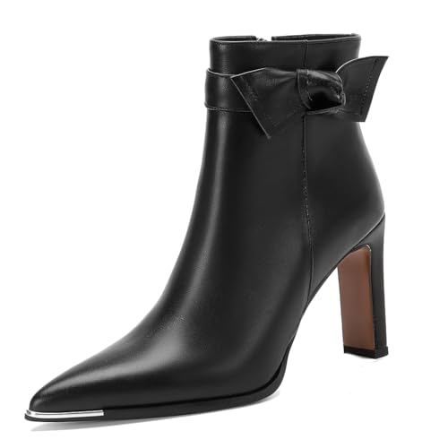 aanieshoeya Stiefeletten Damen Leder Elegant Stiefel Ankle Boots for Women High Heels Absatz Schwarz 39CN 38EU 24.5cm aanieshoeya Stiefeletten Damen Leder Elegant Stiefel Ankle Boots for Women High Heels Absatz Schwarz 39CN 38EU 24.5cm von aanieshoeya
