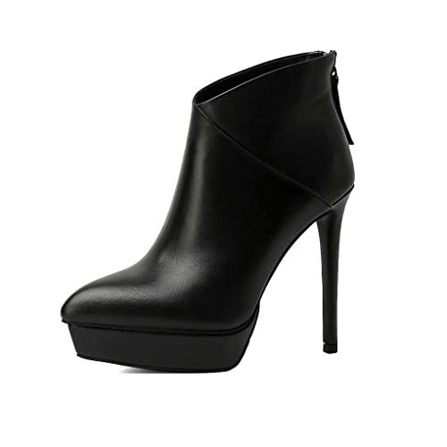 aanieshoeya Stiefeletten Damen Leder Stiefel Elegant Ankle Boots for Women High Heels Absatz Plateau Schwarz 36CN 36EU 23cm aanieshoeya Stiefeletten Damen Leder Stiefel Elegant Ankle Boots for Women High Heels Absatz Plateau Schwarz 36CN 36EU 23cm von aanieshoeya