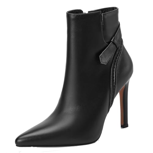 aanieshoeya Stiefeletten Damen Stiefel Ankle Boots mit Schnalle for Women Leder Elegant High Heels Absatz Schwarz 37CN 37EU 23.5cm aanieshoeya Stiefeletten Damen Stiefel Ankle Boots mit Schnalle for Women Leder Elegant High Heels Absatz Schwarz 37CN 37EU 23.5cm von aanieshoeya