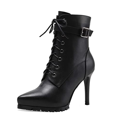 aanieshoeya Stiefeletten Damen Stiefel Leder Kurzschaft Ankle Boots for Women High Heels Absatz Plateau Schwarz 39CN 38EU 24.5cm aanieshoeya Stiefeletten Damen Stiefel Leder Kurzschaft Ankle Boots for Women High Heels Absatz Plateau Schwarz 39CN 38EU 24.5cm von aanieshoeya
