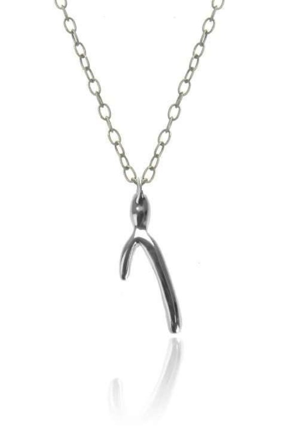 Glückliche Hälfte Des Wishbone Sterling Silber Halskette von abbyjoyjewelry