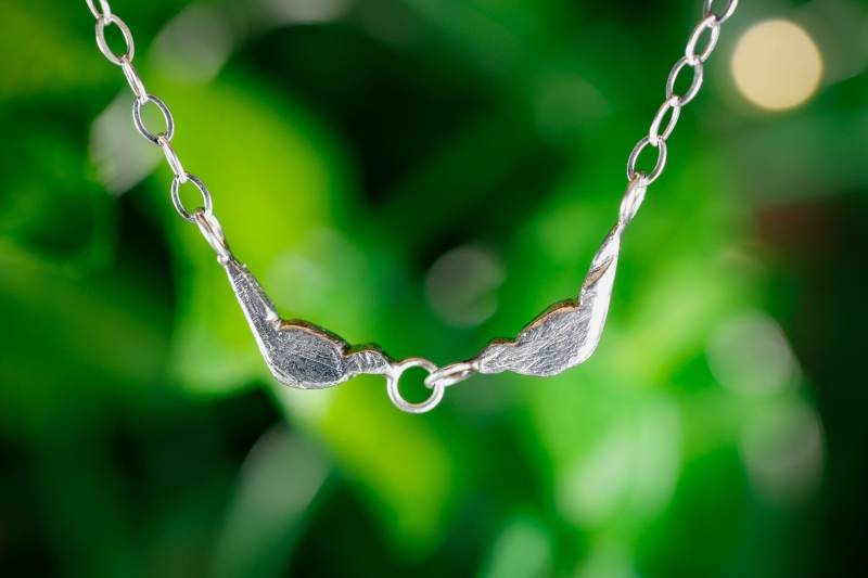Love Birds Sterling Silber Halskette, Lost Wax Casting Schmuck, Zwei Turteltauben, Handwerker Schmuck Mit Bedeutung von abbyjoyjewelry
