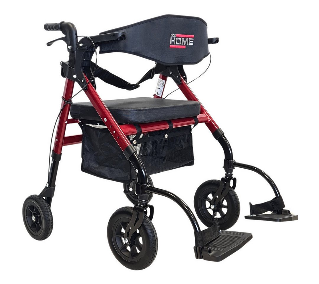 abc HOME Rollator mit Sitz & Fußstützen, Aluminium, Rot, Faltbar, Verstellbar abc HOME Rollator mit Sitz & Fußstützen, Aluminium, Rot, Faltbar, Verstellbar von abc HOME