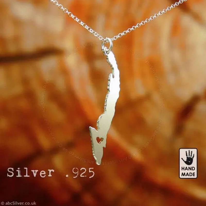 Kuba Karte Handgemachte Personalisierte Dicke .925 Anhänger Solid Sterling Silber Halskette | Made in European Union - Geschenkidee von abcSilver