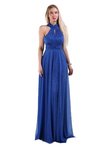 ABİYENİALL Damen Maxi Neck Holder Glitzerndem Tüll Abendkleid, Abendparty, Heimkehrkleid, Brautjungfer Kleid, Eng Anliegende Kleid (Es Wird empfohlen, eine Nummer größer zu nehmen) von ABİYENİALL