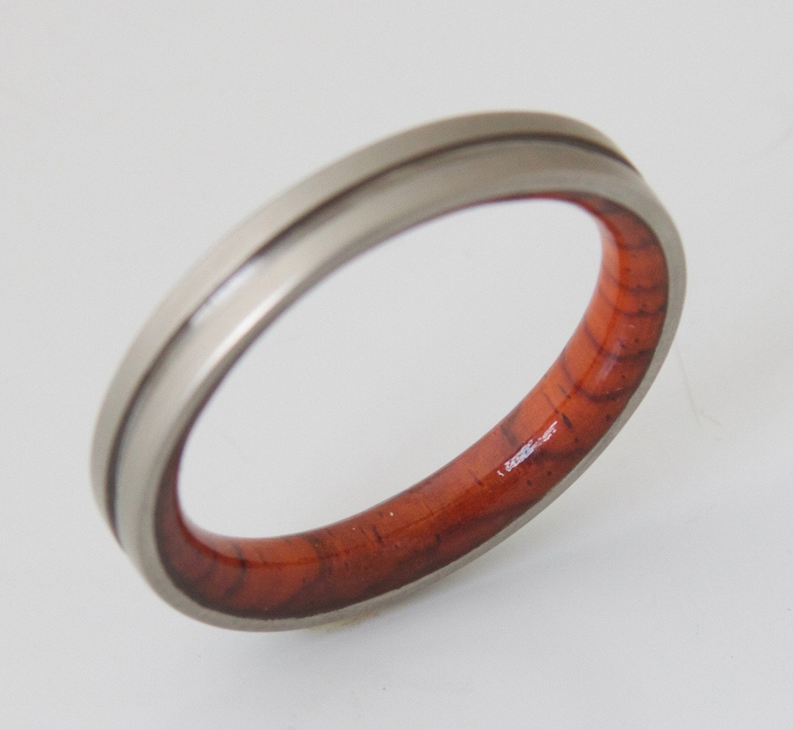 Cocobolo Holz Titan Ehering Comfort Fit Gebürsteter Ring von aboutjewelry
