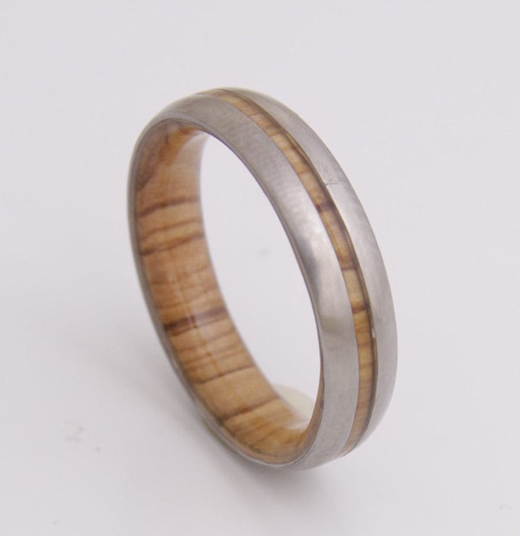 Mann Ehering Titan Olivenholz Ring Gr. 3 Bis 16 von aboutjewelry