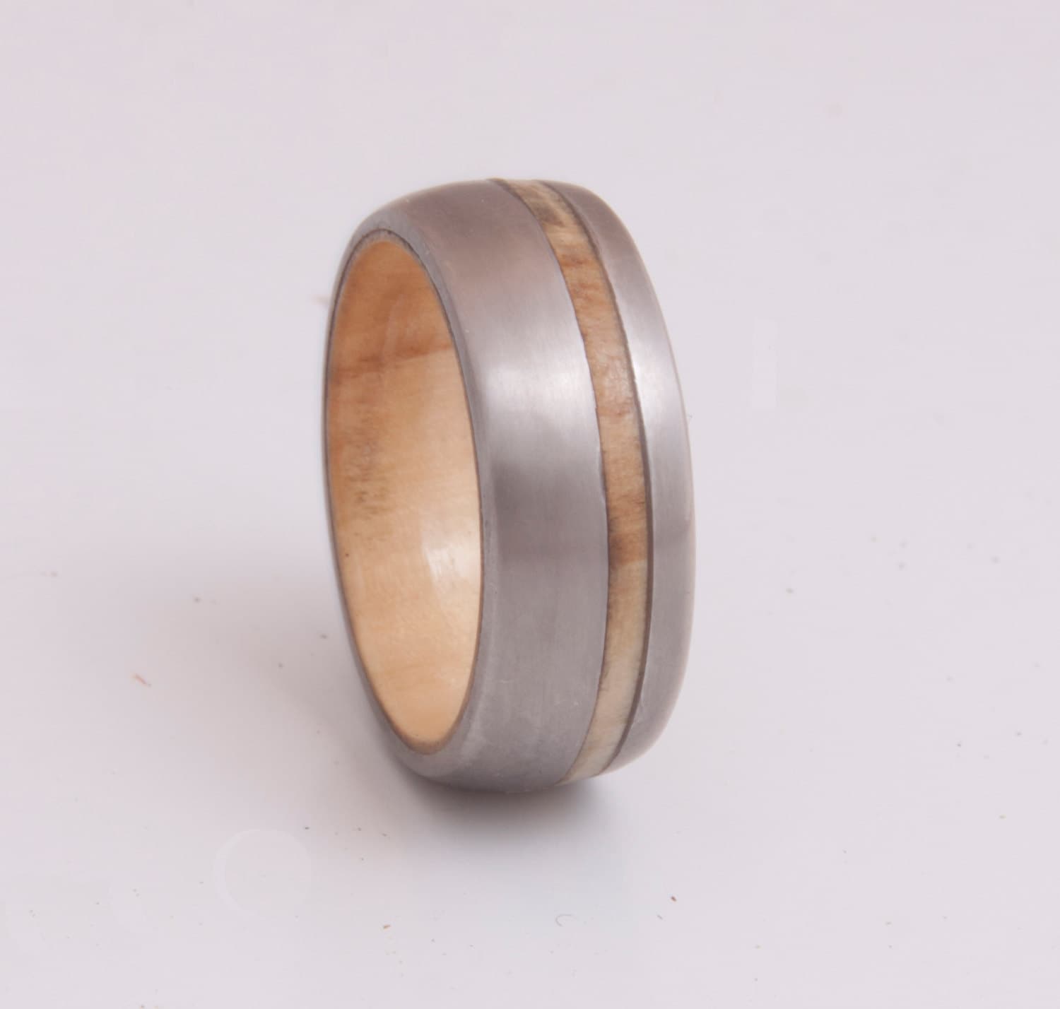 Titanium Ring Mann Trauband Herren Holz Ehering Mit Titan Frau von aboutjewelry