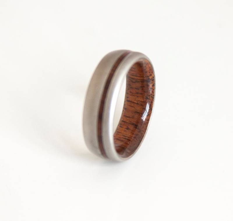 Titanium & Hawaiian Koa/Herren Eheringe Holzring Männer Eheringe von aboutjewelry