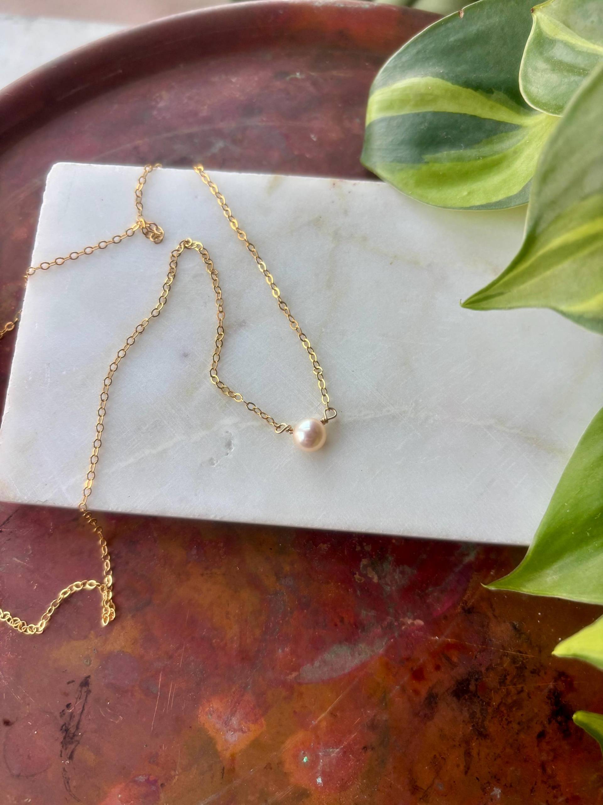Gold Filled Perlen Tropfen Halskette Gold Filled Perlen Tropfen Halskette von abraydee