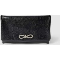 Abro Clutch aus Leder mit Strasssteinbesatz in Metallic Black, Größe One Size von abro