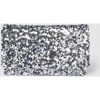 Abro Leder-Clutch mit Strass-Schleife in Silber, Größe One Size von abro