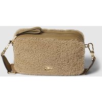 Abro Crossbody Bag aus Lammfell mit Label-Applikation Modell 'POPPY' in Sand, Größe One Size von abro