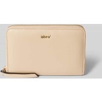 Abro Lederportemonnaie mit Label-Applikation Modell 'DALIA' in Beige, Größe 1 von abro