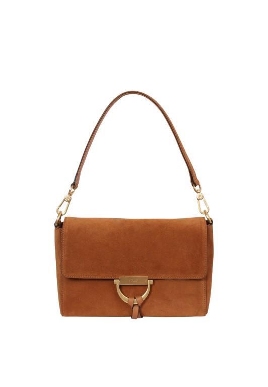 abro - Leder Suede Handtaschen Mit Reißvers Schultertasche Temi Cuoio Braun von abro