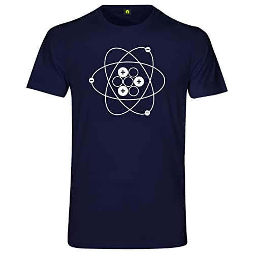 Atom T-Shirt - Physik Chemie Wissenschaften Proton Neutron Atom Energie Nuklear Navy Blau L von absenda