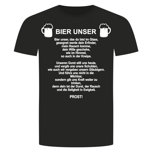 Bier Unser T-Shirt - Gott Vater Unser Beeten Kirche Beer Alkohol Schwarz L von absenda