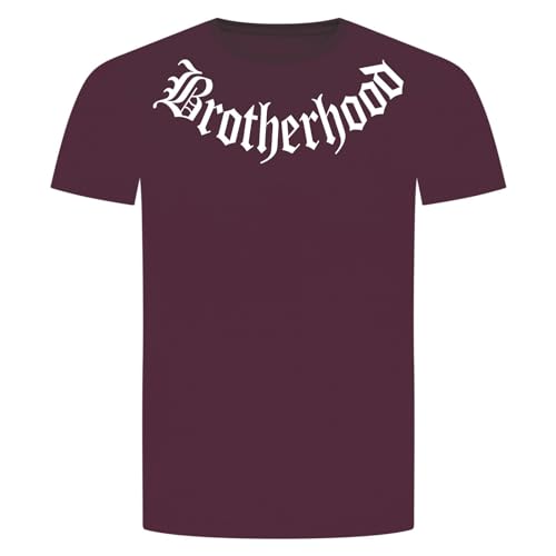 Brotherhood T-Shirt - Bruderschaft Gang Bande Motorrad Kutte Biker Chopper Bordeaux Rot XL von absenda