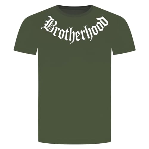 Brotherhood T-Shirt - Bruderschaft Gang Bande Motorrad Kutte Biker Chopper Militär Grün L von absenda